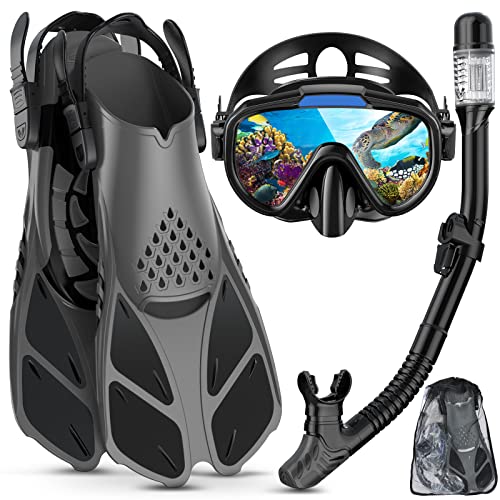 Lealinga Schnorchelset Erwachsene mit Verstellbare Taucherflossen Anti-Leck & Anti-Fog Taucherbrille und Dry Schnorchel, 3 in 1 Professionell Schnorcheln Set für Schnorcheln und Schwimmen Lealinga Schnorchelset Erwachsene mit Verstellbare Taucherflossen Anti-Leck & Anti-Fog Taucherbrille und Dry Schnorchel, 3 in 1 Professionell Schnorcheln Set für Schnorcheln und Schwimmen von Lealinga