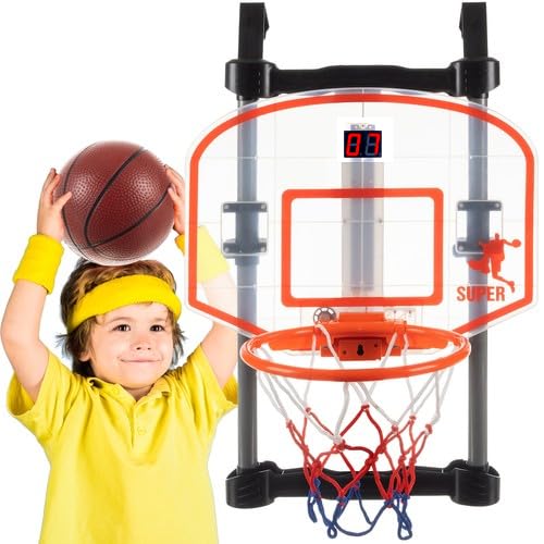 Basketballkorb für Kinderzimmer zum Aufhängen an der Tür mit elektronischem Spikespiegel von Lean Toys