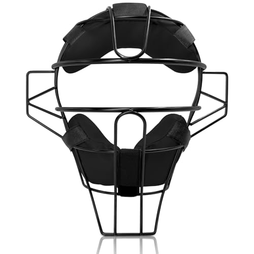 LeapBeast Softball-Gesichtsschutz, Baseball-Kopfschutzmaske, Verstellbare Softball Catchers Gear, Strapazierfähiger und Sicherer Fielder-Kopfschutz - Weitem Sichtfeld（Schwarz） von LeapBeast