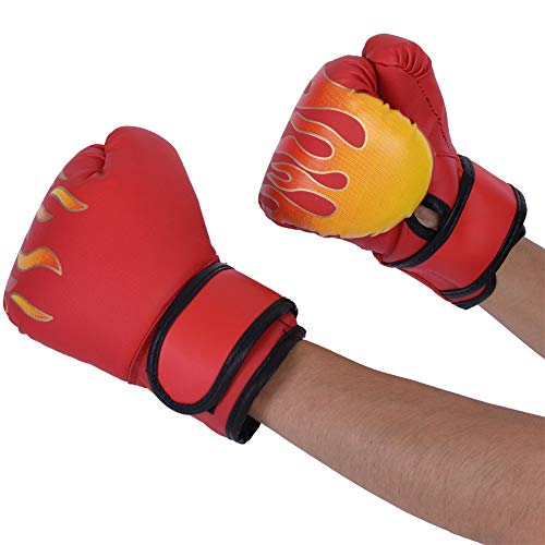 3 Farben Kind Boxen Kämpfen Muay Thai Sparring Stanzen Kickboxen Grappling Sandsackhandschuhe Handschutz Verschleißfest Langlebig(rot) von Leapiture