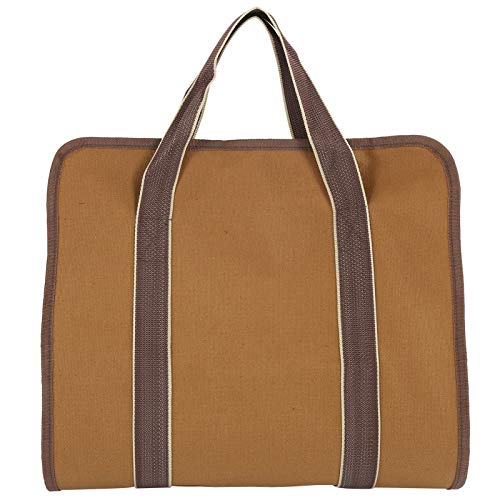 Leapiture Brennholztasche, Outdoor-Brennholztasche, Brennholz-Tragetasche, Segeltuch-Aufbewahrungstasche für Holzscheite, geeignet für Camping, Party, Picknick (Khaki) von Leapiture