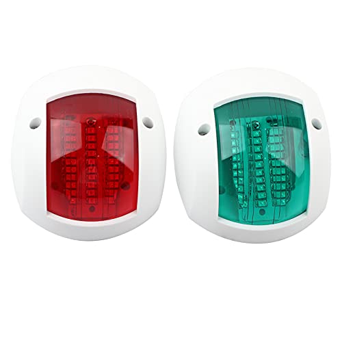 Leapiture Paar Signallampen, sphärische Marine-Buglichter, Bootsnavigationslichter, Bootsdeckleuchten, rot-grüne LEDs für Marine, DC12V-24V, 3W (White) von Leapiture