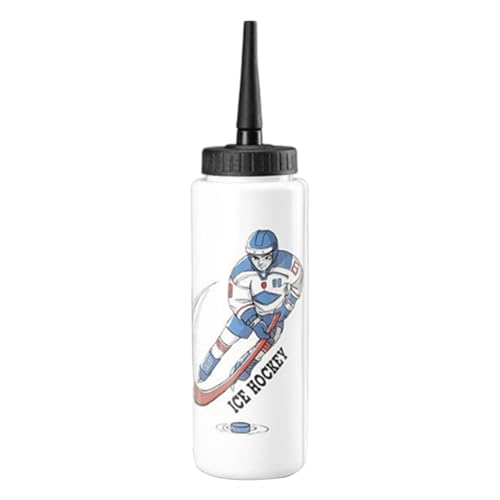 Eishockey Wasserflasche, 1L, tragbare Fußballflasche, auslaufsichere Eishockeyflasche, Sport-Trinkflasche, Wasserflasche mit großem Fassungsvermögen, Zehenkappe von LearnLyrics