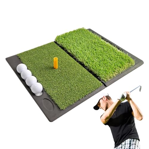 Golfmatten – Golfschläger-Trainingsmatte, strapazierfähig, 30 x 60 cm, faltbare Kunstrasenmatte, 2-in-1-Golf-Übungsmatte für Indoor/Outdoor-Training von LearnLyrics