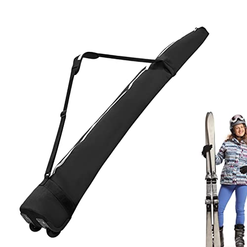 LearnLyrics 1/2 Stück Reise-Skisack - Skitasche, gepolsterte Snowboardtasche | längenverstellbare Snowboardtasche mit Rädern, Ski-Board, einziehbarer Bindung u von LearnLyrics