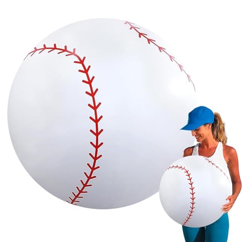 LearnLyrics Aufblasbarer Baseball - Baseball Partyzubehör Fußball Party Zubehör | Faschingsspiele, Hinterhof Sport Spielzeug, Jumbo Strandspielzeug für Kinder von LearnLyrics