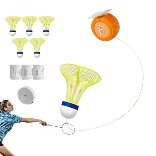 LearnLyrics Badminton Selbsttrainingssystem, tragbar, Netz, Trainingsunterstützung, Anfänger, Rebound, Selbsttrainingsgerät, Solo, praktisch, Schläger, Zubehör, Garten, Park von LearnLyrics