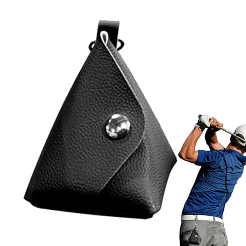 LearnLyrics Tasche für Golf-T-Shirt, Golfball-Gürteltasche, Golfballtasche aus PU-Leder mit Magnetverschluss – Golf-Zubehör, Golfball-Hüfttasche im Design von LearnLyrics