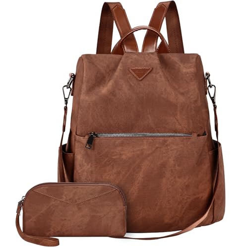 Leathario Rucksakck Damen klein,Veganes Leder Cityrucksack,Rucksackhandtasche Diebstahlsicher,Elegant Tagesrucksack für Büro,Pendeln,Arbeit,Leicht Mittelgroß Backpack Women für Reise,Ausflug Braun Leathario Rucksakck Damen klein,Veganes Leder Cityrucksack,Rucksackhandtasche Diebstahlsicher,Elegant Tagesrucksack für Büro,Pendeln,Arbeit,Leicht Mittelgroß Backpack Women für Reise,Ausflug Braun von Leathario