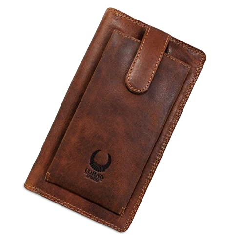 Corno d´Oro Handgefertigter Reiseorganizer Leder für Reisepass, Dokumente I Premium Familie Dokumententasche Groß Echtleder Vintage I XXL Portemonnaie Damen Herren mit Handytasche von Corno d´Oro