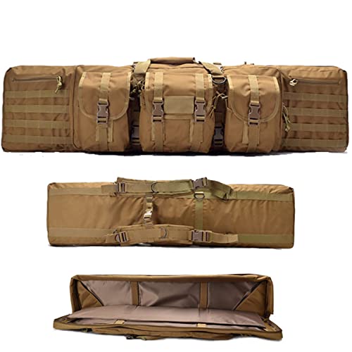 Double Long Rifle Bag Case,37/42.5/46/55 Inch Tactical Rifle Case,Soft Rifle Cases,with Adjustable Shoulder Strap Multiple Accessory Bags,for Hunting Storage and Transport,Green-108cm/42.5in(Beige,118 von LecMy