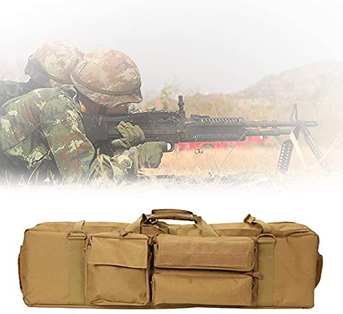 Double Rifle Case,Outdoor Camping Shotgun Airsoft Gun Bag, Rifle Case Tactical Gun Bag with Magazine Pockets and Accessory Pouches, Backpack Pistol Shotgun Airsoft Case Storage (Color : Khaki)(Khaki) von LecMy