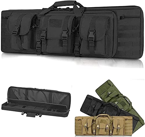 LecMy Tactical Airsoft Soft Case, Long Rifle Gun Soft Bag, Soft Rifle Cases, Air Rifle Bag, Pistol and Magazine Storage Backpack, Double Rifle Backpack Tactical for Fishing Hunting C,118cm(B,118cm) von LecMy