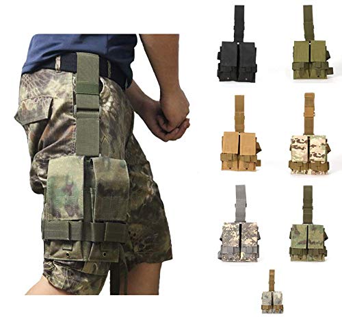 NEW Tactical Molle Double M4 5.56mm Magazine Pouch Bag for Airsoft Paintball Drop Leg Panel Utility Pouch Camouflage bag （7 Colors Optional） von LecMy