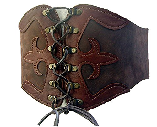 Miedergürtel Echtleder Farbe dunkel braun Passend für Taillenweite 80-85 cm von Lederecke Konstanz