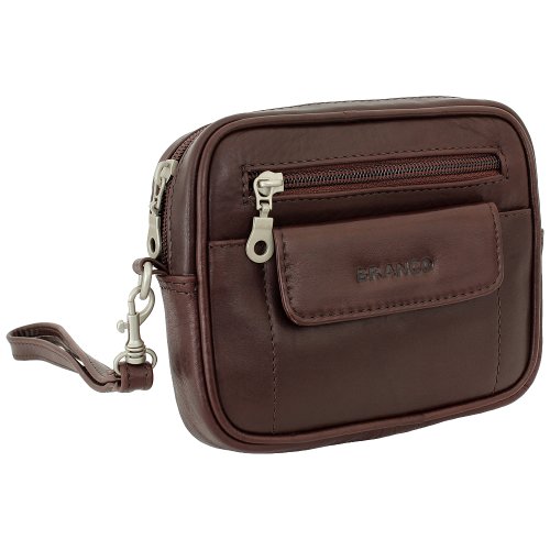 Branco Business Herren Damen Handgelenktasche Herrentasche Damentasche Tasche Gürteltasche Leder Braun Branco Business Herren Damen Handgelenktasche Herrentasche Damentasche Tasche Gürteltasche Leder Braun von Ledershop24