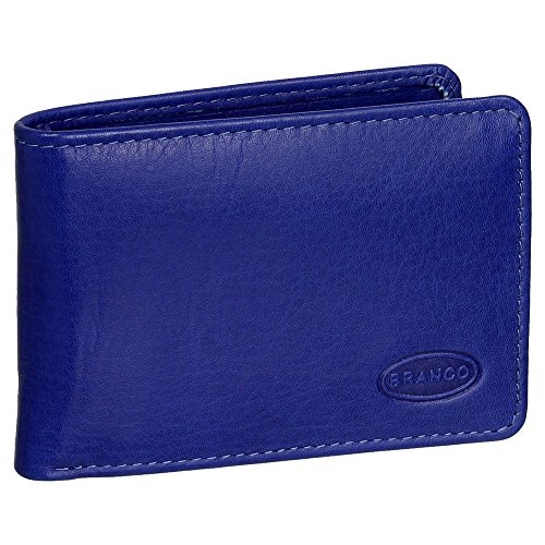 Branco Leder Herren Kleingeldbörse Minibörse Geldbörse Geldbeutel Portemonnaie weiches Rindsleder 10 cm Farbe Royalblau von Ledershop24