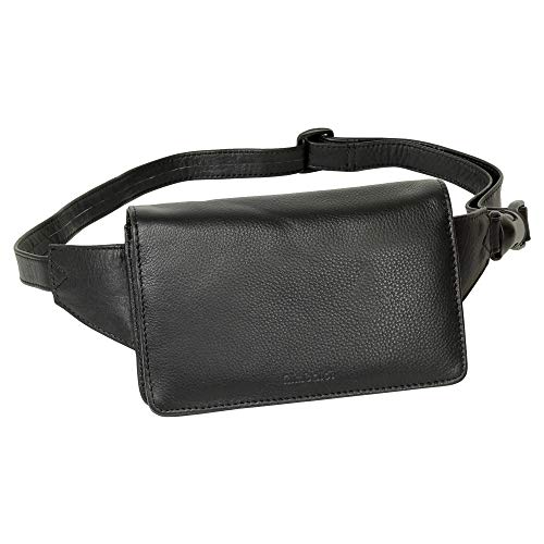 Luxus Leder Gürteltasche Bauchtasche Hüfttasche Voll-Leder Ausstattung schwarz von Ledershop24