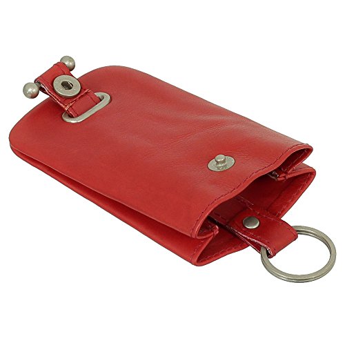 Leder Schlüsselglocke Schlüsseletui Schlüsseltasche Schlüsselmappe Schlüsselbeutel Farbe Rot von Ledershop24