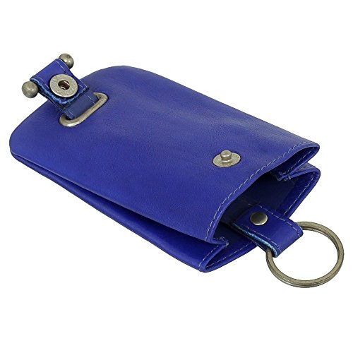 Leder Schlüsselglocke Schlüsseletui Schlüsseltasche Schlüsselmappe Schlüsselbeutel Farbe Royalblau von Ledershop24