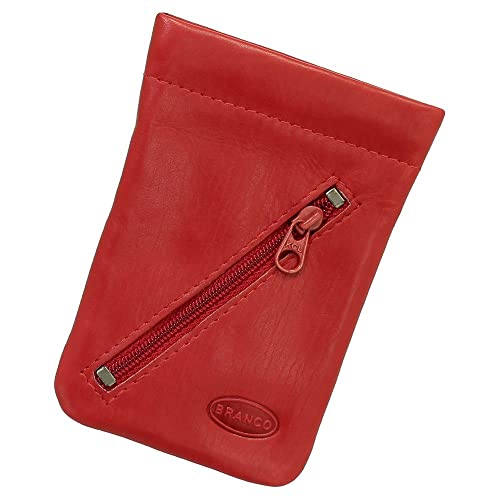 Leder Schlüsselglocke Schlüsseletui Schlüsseltasche Schlüsselmappe Schlüsselbeutel mit Reißverschlussfach Farbe Rot Leder Schlüsselglocke Schlüsseletui Schlüsseltasche Schlüsselmappe Schlüsselbeutel mit Reißverschlussfach Farbe Rot von Ledershop24