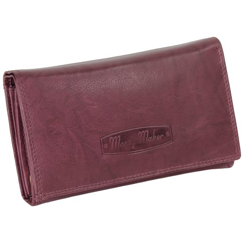 Ledershop24 RFID Damen Leder Geldbörse Damen Portemonnaie Damen Geldbeutel - Lang Bordeaux Leder - Geschenkset + exklusiven Schlüsselanhänger von Ledershop24