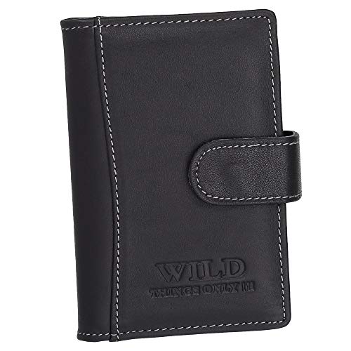 Ledershop24 Geschenkset - Wild Leder Kartenetui Kreditkartenetui Visitenkartenetui Scheckkartenetui Farbe Schwarz von Ledershop24