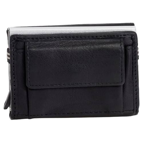 Ledershop24 Slim Wallet mit XL Münzfach & RFID-Schutz - Echt-Leder Mini Geldbörse mit Pop Up Kartenetui Geldbeutel Kreditkartenetui Schwarz mit Alu-Kartenhalter Ledershop24 Slim Wallet mit XL Münzfach & RFID-Schutz - Echt-Leder Mini Geldbörse mit Pop Up Kartenetui Geldbeutel Kreditkartenetui Schwarz mit Alu-Kartenhalter von Ledershop24