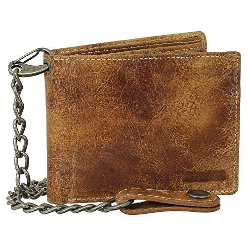 Luxus Leder Bikerbörse mit Kette Geldbörse Portemonnaie Geldbeutel 12,5 cm Farbe beige Luxus Leder Bikerbörse mit Kette Geldbörse Portemonnaie Geldbeutel 12,5 cm Farbe beige von Ledershop24