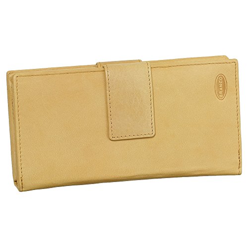 Luxus Leder Damen Geldbörse Portemonnaie Geldbeutel XXXL mit Reißverschluss 18,5 cm Farbe Beige von Ledershop24