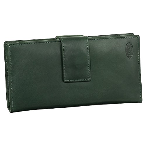 Luxus Leder Damen Geldbörse Portemonnaie Geldbeutel XXXL mit Reißverschluss 18,5 cm Farbe Grün von Ledershop24