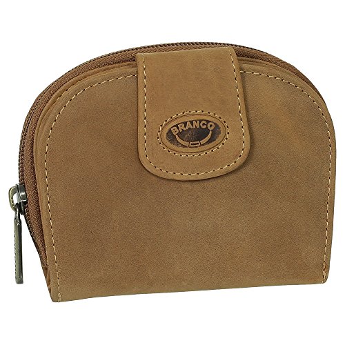 Luxus Leder Damen Geldbörse Portemonnaie Geldbeutel mit Reißverschluss 13,5 cm Farbe Rust von Ledershop24