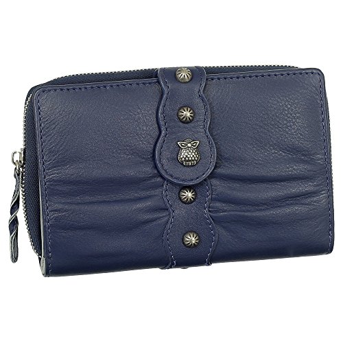 Luxus Leder Damen Geldbörse Portemonnaie mit Eulen Relief aus Metall Geldbeutel mit Reißverschluss 15,5 cm 58926 Farbe Navy Luxus Leder Damen Geldbörse Portemonnaie mit Eulen Relief aus Metall Geldbeutel mit Reißverschluss 15,5 cm 58926 Farbe Navy von Ledershop24