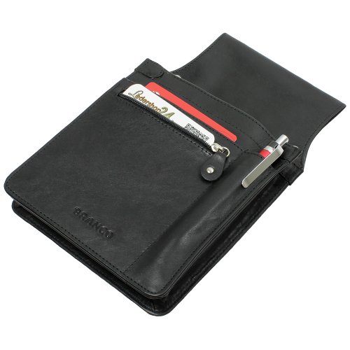 Ledershop24 Profi Leder Tablet-Kellnertasche passend für iPad Mini bis 8 Zoll mit Reißverschlussfach Rindsleder Schwarz Ledershop24 Profi Leder Tablet-Kellnertasche passend für iPad Mini bis 8 Zoll mit Reißverschlussfach Rindsleder Schwarz von Ledershop24