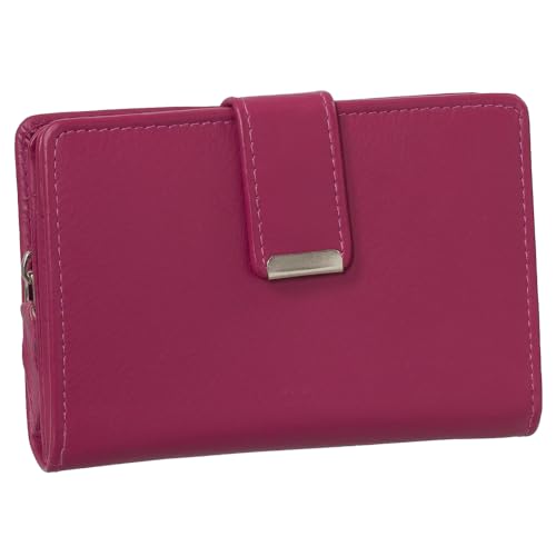RFID Damen Leder Geldbörse Damen Portemonnaie Damen Geldbeutel - Farbe Pink - Geschenkset + exklusiven Schlüsselanhänger von Ledershop24