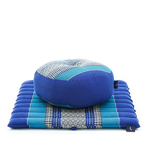 Leewadee Meditationsset Yogaset aus Meditationskissen Zafu und Kleiner rollbarer Sitzmatte Zabuton Ökologisches Naturprodukt, Kapok, Blau Leewadee Meditationsset Yogaset aus Meditationskissen Zafu und Kleiner rollbarer Sitzmatte Zabuton Ökologisches Naturprodukt, Kapok, Blau von Leewadee