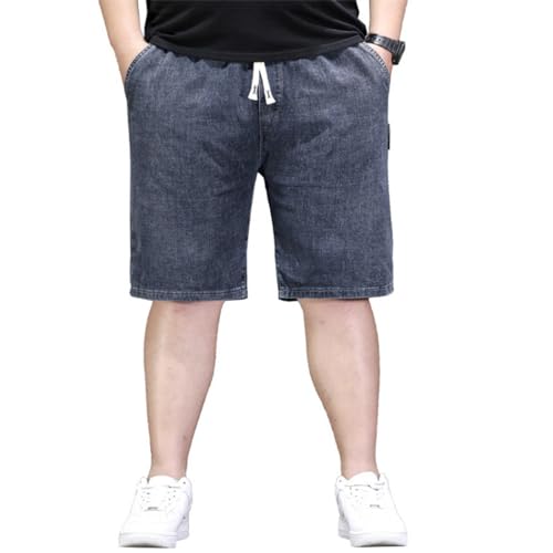 Left Girl Herren-Jeansshorts In Übergröße, Lockere Sommerhose, Elastische Taille, Herrenbekleidung, Shorts,hellblau,L von Left Girl