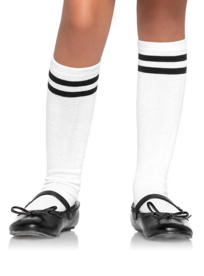 Leg Avenue Socken Tennissocken für Kinder Ganz klassisch: weiße Strümpfe mit zwei schwarzen Streifen Leg Avenue Socken Tennissocken für Kinder Ganz klassisch: weiße Strümpfe mit zwei schwarzen Streifen von Leg Avenue