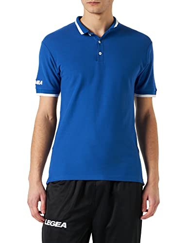 Legea lea srl Unisex Poloshirt Dacca T-Shirt, Azurblau/Weiß, L von Legea