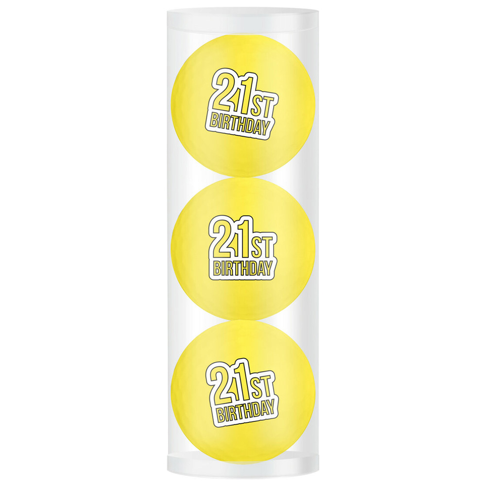 'Golfball Geschenkset "21th Birthday" 3er gelb' 'Golfball Geschenkset "21th Birthday" 3er gelb' von Legend