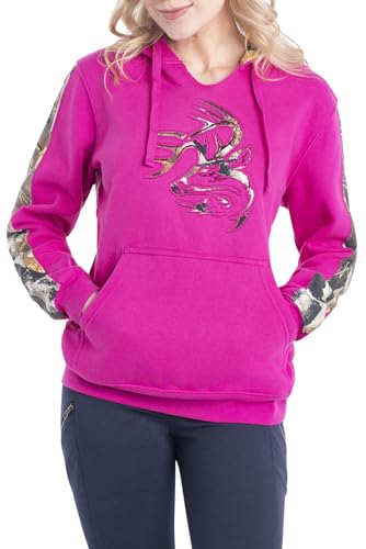 Legendary Whitetails Damen Camo Outfitter Hoodie, Fuchsia, XXL von Legendary Whitetails