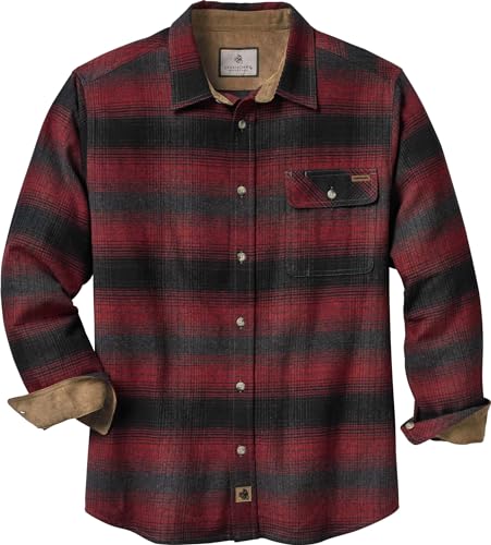 Legendary Whitetails Herren Buck Camp Flanellhemd, Cabin Fever Red Plaid, 5X-Large von Legendary Whitetails