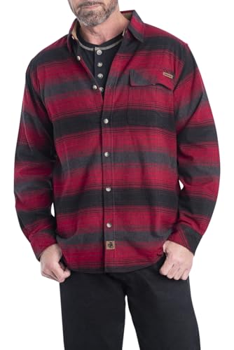 Legendary Whitetails Herren Buck Camp Flanellhemd, Cabin Fever Red Plaid, 3XL von Legendary Whitetails