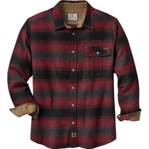 Legendary Whitetails Buck Camp Herren-Flanellhemd, langärmelig, Karohemd mit Knopfleiste, Freizeithemd für Herren mit Kordsamt-Ärmelbündchen, Herbst- und Winterkleidung, rot (Cabin Fever Plaid), Größe Legendary Whitetails Buck Camp Herren-Flanellhemd, langärmelig, Karohemd mit Knopfleiste, Freizeithemd für Herren mit Kordsamt-Ärmelbündchen, Herbst- und Winterkleidung, rot (Cabin Fever Plaid), Größe von Legendary Whitetails