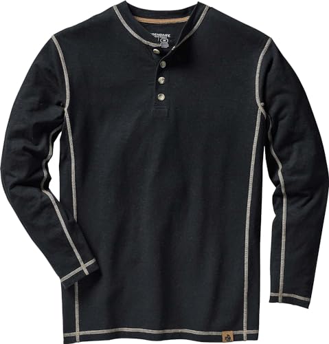 Legendary Whitetails Herren Maverick Slub Henley Shirt, Schwarz, XX-Large Hoch von Legendary Whitetails