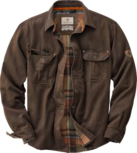 Legendary Whitetails Herren Journeyman Hemdjacke, Flanell gefütterte Shacket für Männer, wasserabweisender Mantel, robuste Herbstkleidung, Tabak, 5X-Large Legendary Whitetails Herren Journeyman Hemdjacke, Flanell gefütterte Shacket für Männer, wasserabweisender Mantel, robuste Herbstkleidung, Tabak, 5X-Large von Legendary Whitetails