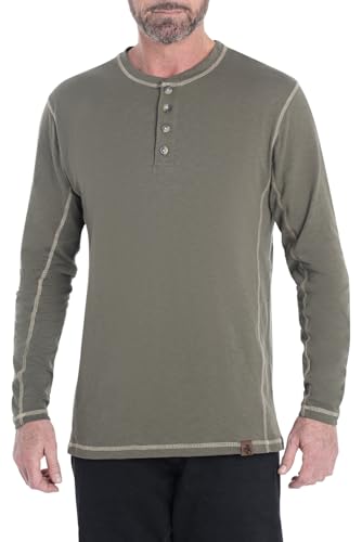 Legendary Whitetails Herren Standard Maverick Slub Henley Hemd, Armee, XL von Legendary Whitetails