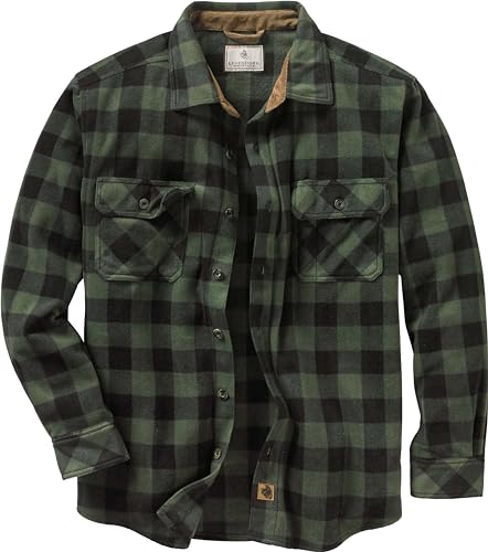 Legendary Whitetails Standard Navigator Fleece-Herrenhemd mit Knopfleiste, grünes Karo (Night Forest Plaid), Größe XXL Legendary Whitetails Standard Navigator Fleece-Herrenhemd mit Knopfleiste, grünes Karo (Night Forest Plaid), Größe XXL von Legendary Whitetails