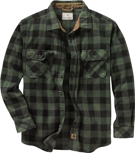 Legendary Whitetails Standard Navigator Fleece-Herrenhemd mit Knopfleiste, grünes Karo (Night Forest Plaid), Größe XXL von Legendary Whitetails