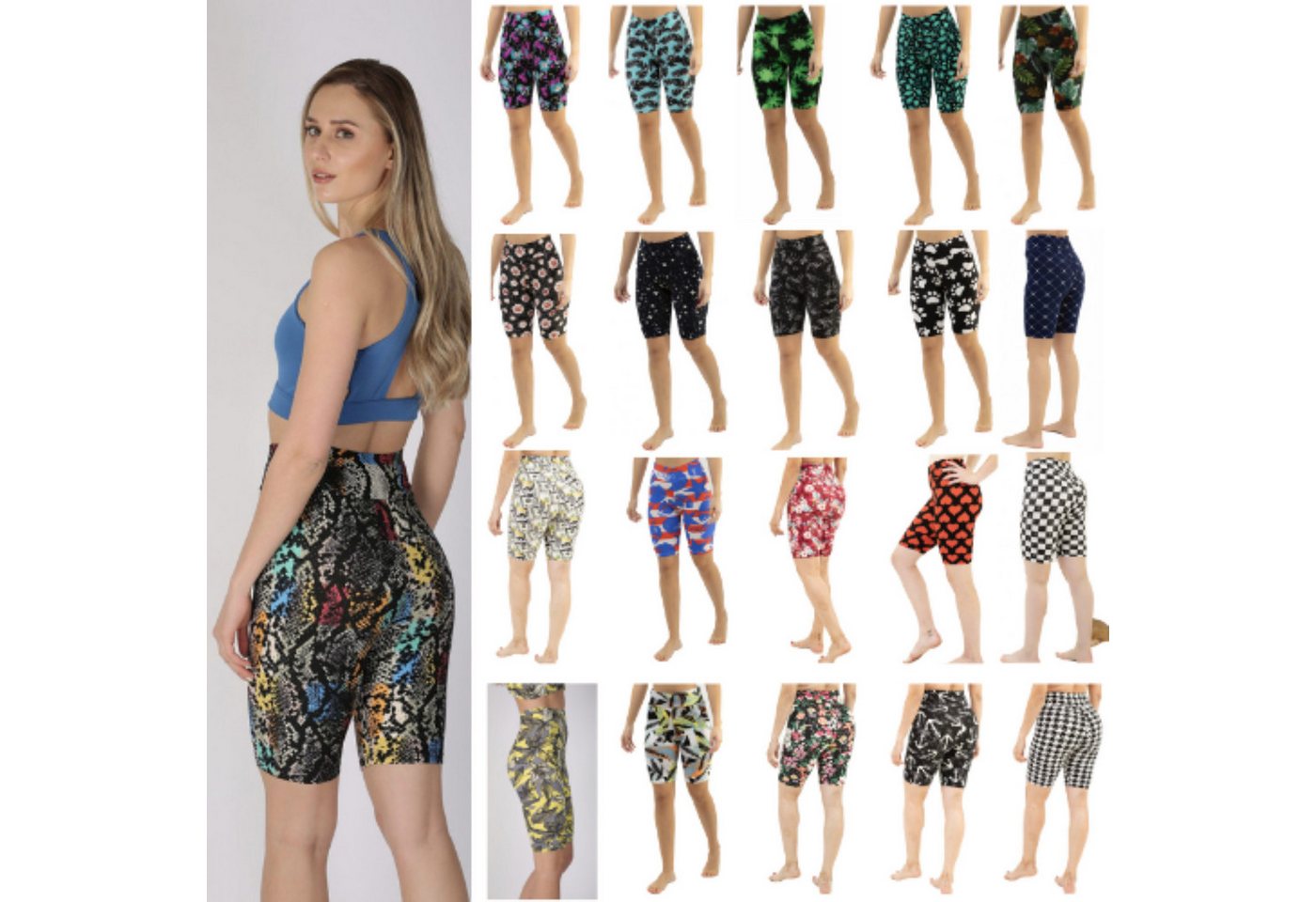 Leggings Park Shorts Damen Radler Kurz Hose Short,Stretch,Super Soft,Sport,Yoga,Fitness (Der elastische Bund und das Stretch-Butterweiches super soft Material sorgen, für eine athletische Passform und höchsten Tragekomfort) Perfekt für sportliche Aktivitäten und Freizeit. von Leggings Park